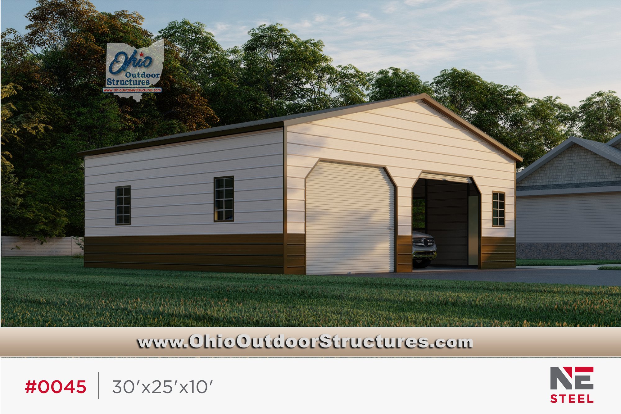 30x25x10 Vertical Roof Garage