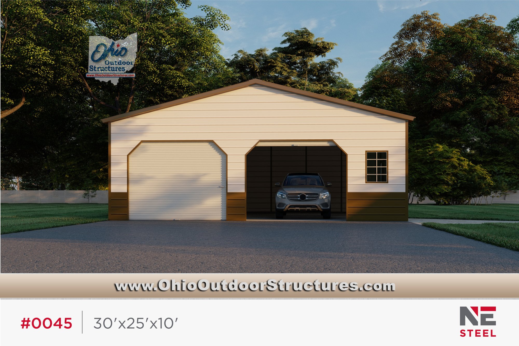 30x25x10 Vertical Roof Garage