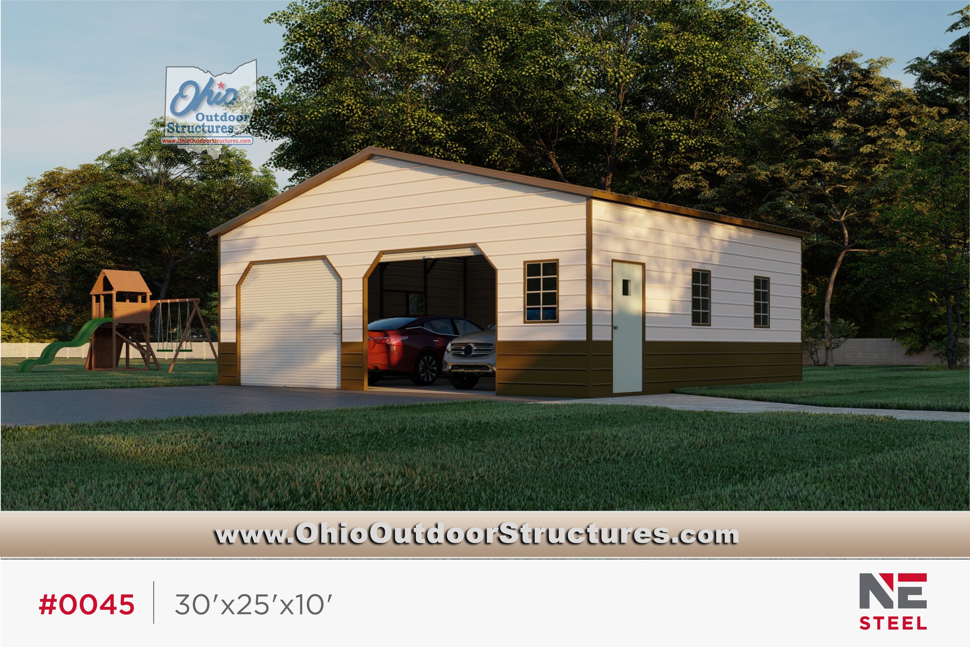 30x25x10 Vertical Roof Garage